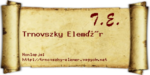 Trnovszky Elemér névjegykártya