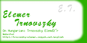 elemer trnovszky business card
